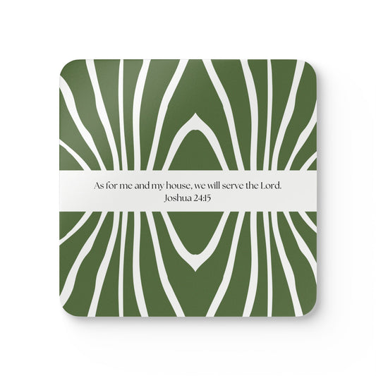 Joshua 24:15 Corkwood Coaster Set