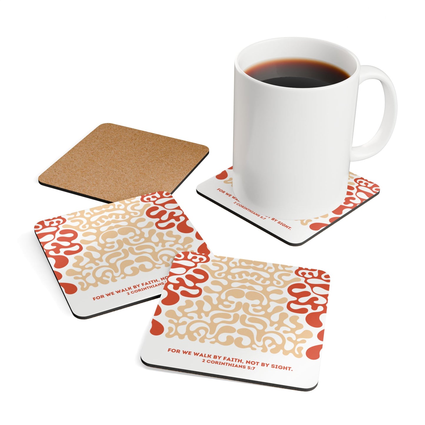 2 Corinthians 5:7 Corkwood Coaster Set